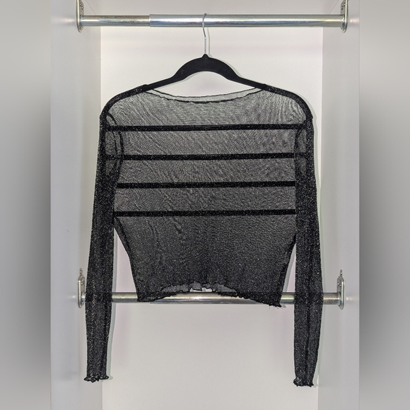 Cropped Sparkly Mesh Top - Picture 1 of 2